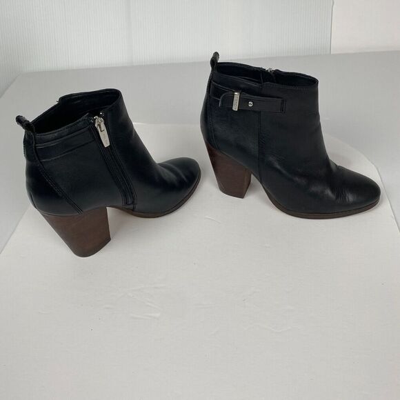 Coach Hewes Black Leather Heeled Ankle Boot Women's SZ 8B Casual Party A6841 - Picture 1 of 16